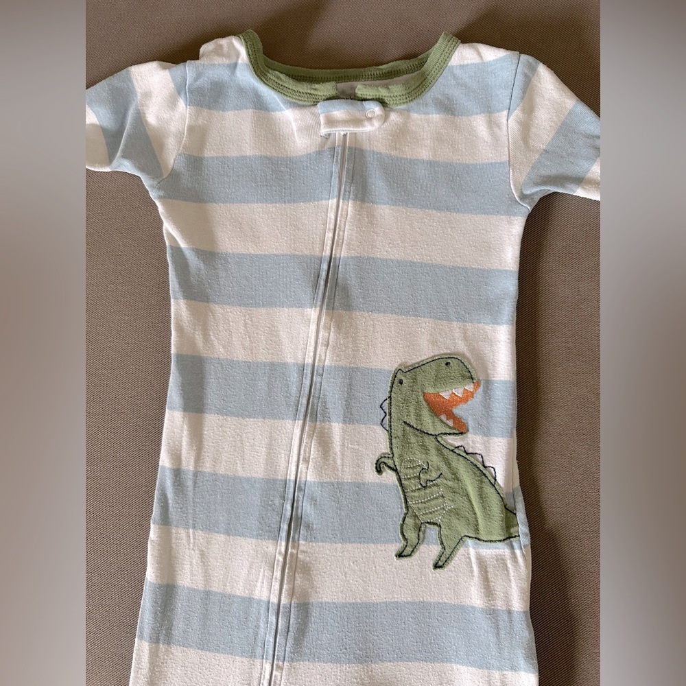 Carters 4t Dinosaur Striped Baby footie pajamas pjs - Picture 2 of 7